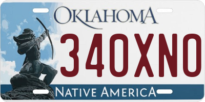 OK license plate 340XNO
