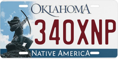 OK license plate 340XNP