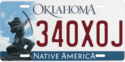 OK license plate 340XOJ
