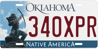 OK license plate 340XPR