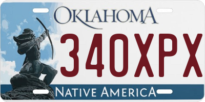 OK license plate 340XPX