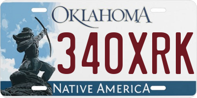 OK license plate 340XRK