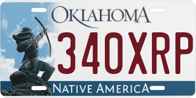 OK license plate 340XRP