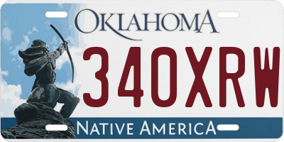 OK license plate 340XRW