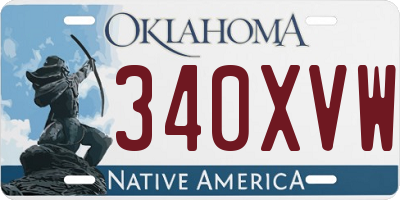 OK license plate 340XVW