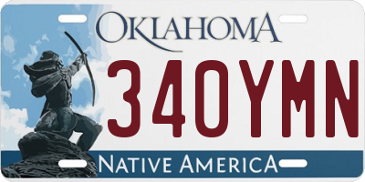 OK license plate 340YMN