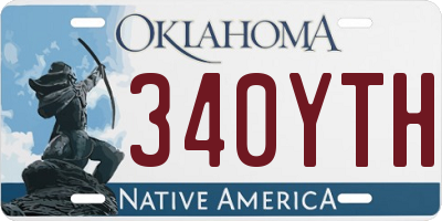 OK license plate 340YTH