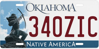 OK license plate 340ZIC