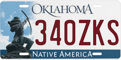 OK license plate 340ZKS