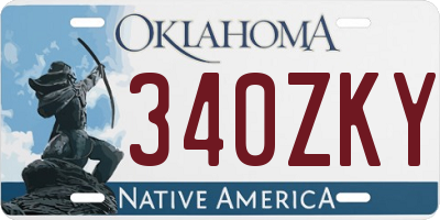 OK license plate 340ZKY