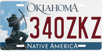 OK license plate 340ZKZ