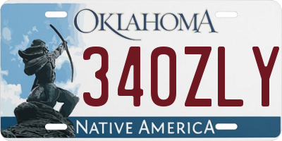 OK license plate 340ZLY