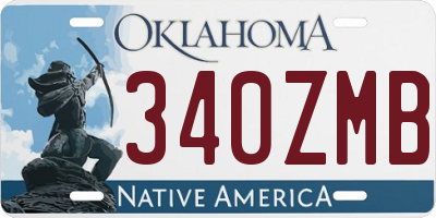 OK license plate 340ZMB