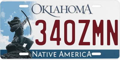 OK license plate 340ZMN