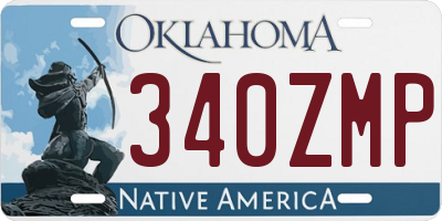 OK license plate 340ZMP