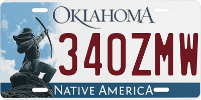 OK license plate 340ZMW