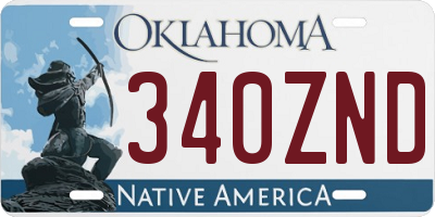 OK license plate 340ZND