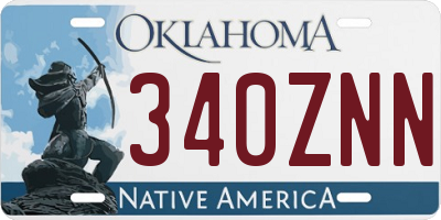OK license plate 340ZNN