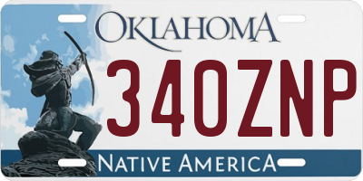 OK license plate 340ZNP