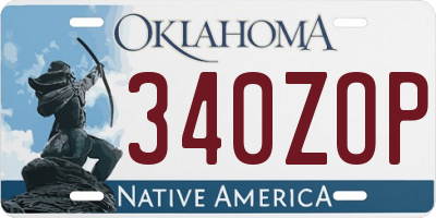 OK license plate 340ZOP