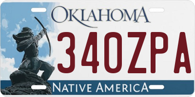OK license plate 340ZPA