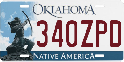 OK license plate 340ZPD