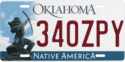 OK license plate 340ZPY