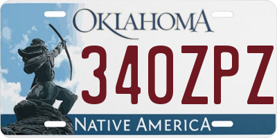 OK license plate 340ZPZ