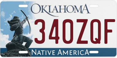 OK license plate 340ZQF