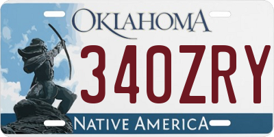 OK license plate 340ZRY