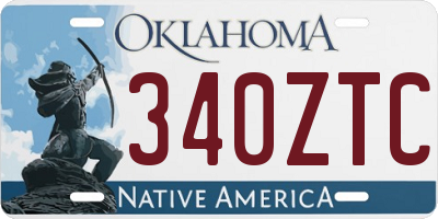 OK license plate 340ZTC