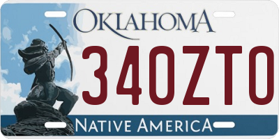 OK license plate 340ZTO