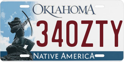 OK license plate 340ZTY