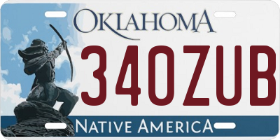 OK license plate 340ZUB