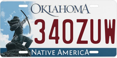 OK license plate 340ZUW