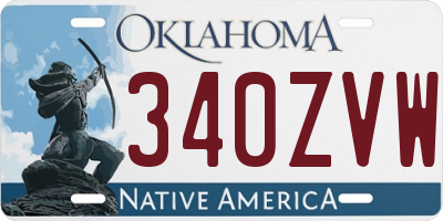 OK license plate 340ZVW