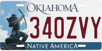 OK license plate 340ZVY