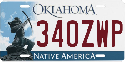 OK license plate 340ZWP