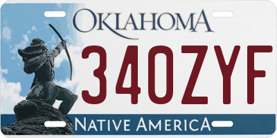 OK license plate 340ZYF