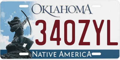 OK license plate 340ZYL