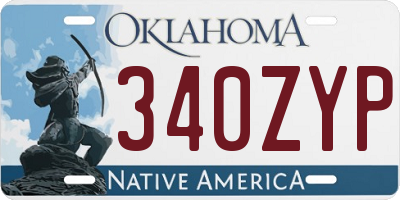 OK license plate 340ZYP