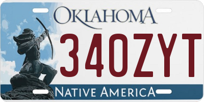 OK license plate 340ZYT