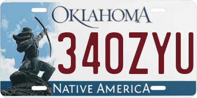 OK license plate 340ZYU