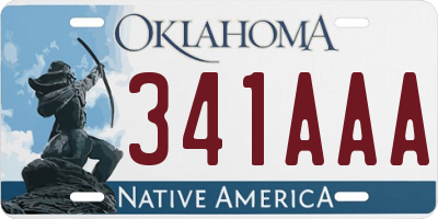 OK license plate 341AAA