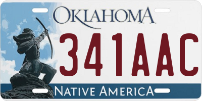 OK license plate 341AAC