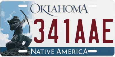OK license plate 341AAE