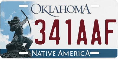 OK license plate 341AAF