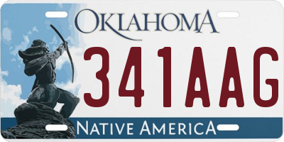 OK license plate 341AAG