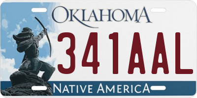 OK license plate 341AAL