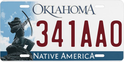 OK license plate 341AAO